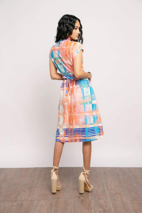 Poppy Knit  Dress - Sorbet Plaid